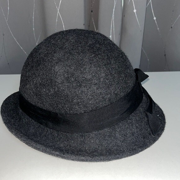 Elegant Vintage style grey/black hat - Picture 3 of 4